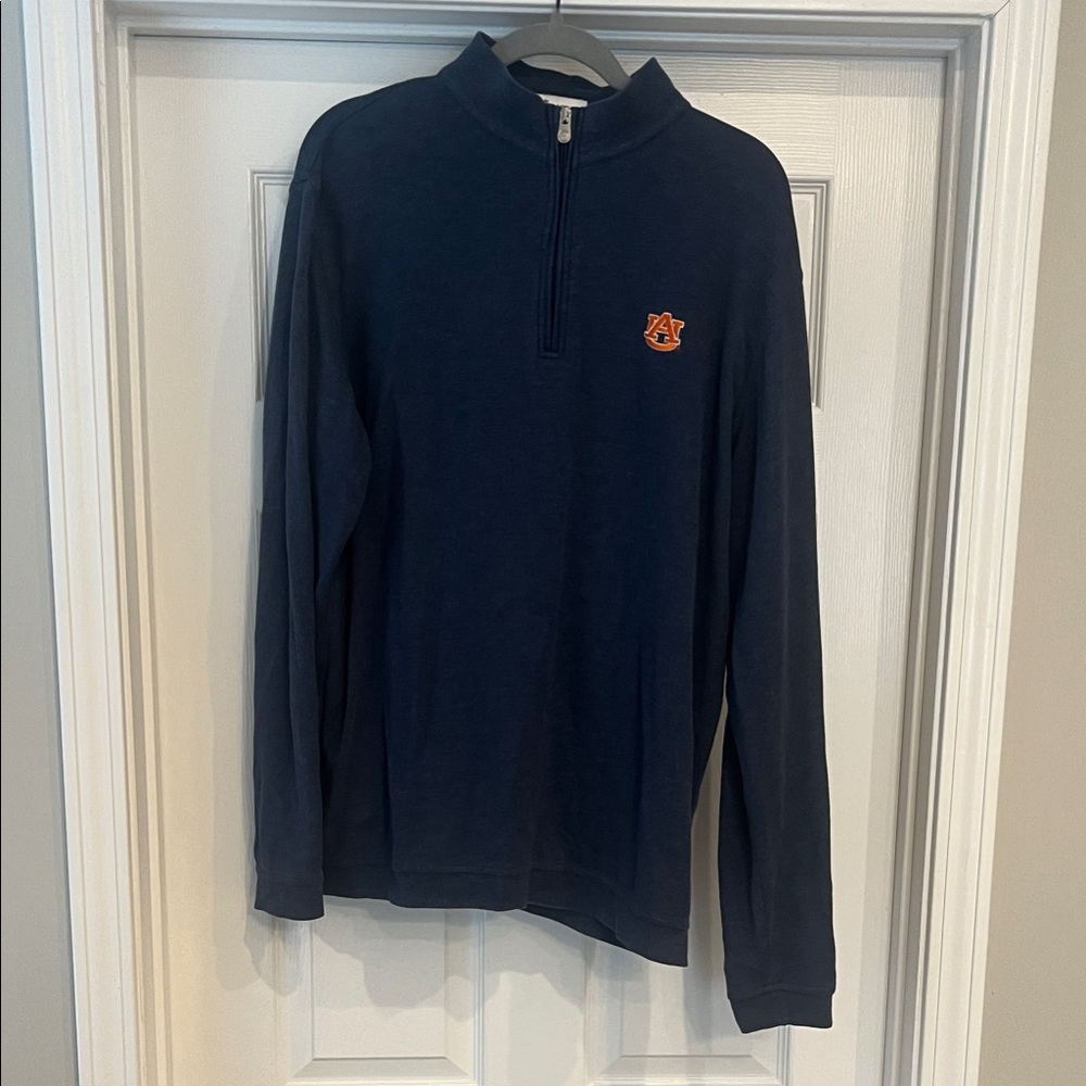 Auburn University Peter Millar Dark Blue Zip-Up Sweater
